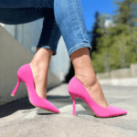 Stiletto Tela Fucsia