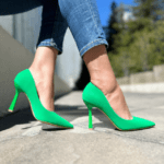 Stiletto Tela Verde
