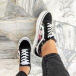 Zapatilla Urbana Negro Flores
