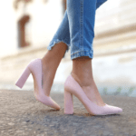 Stiletto Tacon Cuadrado Gamuza Palo Rosa