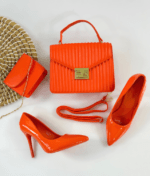 Cartera Crossbody Naranjo Broche Dorado + Mini Cartera - Imagen 2