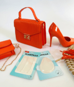 Cartera Crossbody Naranjo Broche Dorado + Mini Cartera - Imagen 3