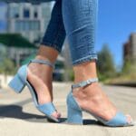 Sandalia Baja Blue Jeans Punta Cuadrada