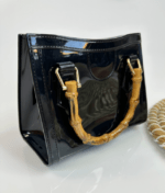 Cartera De Mano Negra Tipo Charol