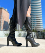 Bota Negra Efecto Cuero - Imagen 2