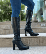 Bota Negra Efecto Cuero - Imagen 3