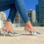 Stiletto Plateado Destalonado 8 Cm