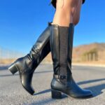 Bota Negra Elastico Lateral