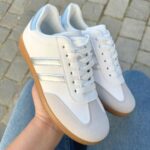 Zapatilla Samba Baja Blanca Plateada (Horma Chica)