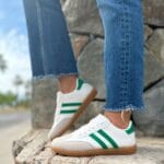 Zapatilla Samba Baja Blanca Verde (Horma Chica)