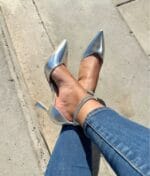 Stiletto Plateado Cuerda Brillantes - Imagen 2