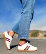 Zapatilla Samba Bajita Blanco Vino( horma chica)