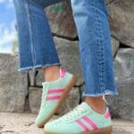 Zapatilla Samba Baja Verde Fucsia (Horma Chica)