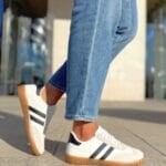 Zapatilla Samba Baja Blanca Negra ( horma chica)