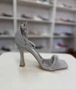 Sandalia Plateada Fiesta Glitter Cuerdas Brillantes