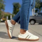 Zapatilla Samba Flex Blanca Dorada