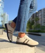 Zapatilla Samba Baja Beige Lineas Leopardo ( Horma Chica) - Imagen 2