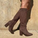Bota En Punta 8.5 Cm Cafe Chocolate