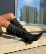 Bota Arrugada 4.5 Cm Negra - Imagen 2