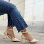 Tacon Beige Charol Hebilla 6 Cm