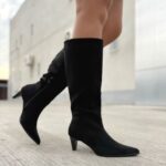 Bota Gamuza Negra 5 Cm