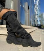 Bota Bucanera Arrugada Ancha Negra 4.5 Cm - Imagen 2