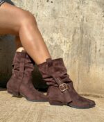 Botin Bajo Cafe Chocolate 3 Cm