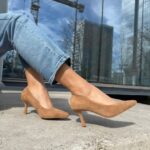 Stiletto Gamuza Caqui 7 Cm