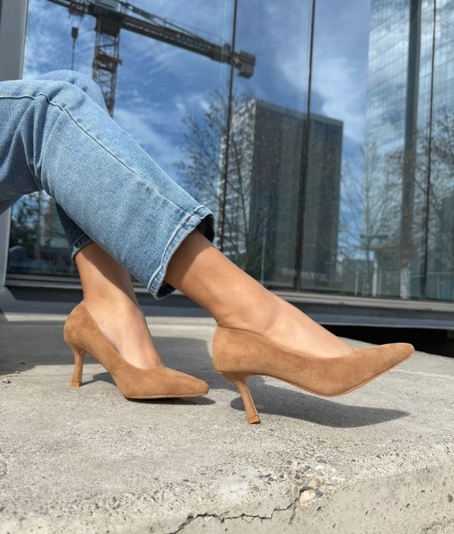 foto producto (34) Stiletto Gamuza Caqui 7 Cm - Imagen 1