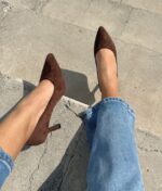 Stiletto Gamuza Cafe Chocolate 7 Cm - Imagen 2