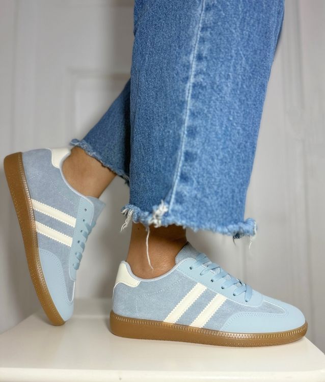 Zapatilla Samba Baja Celeste (Horma Chica)
