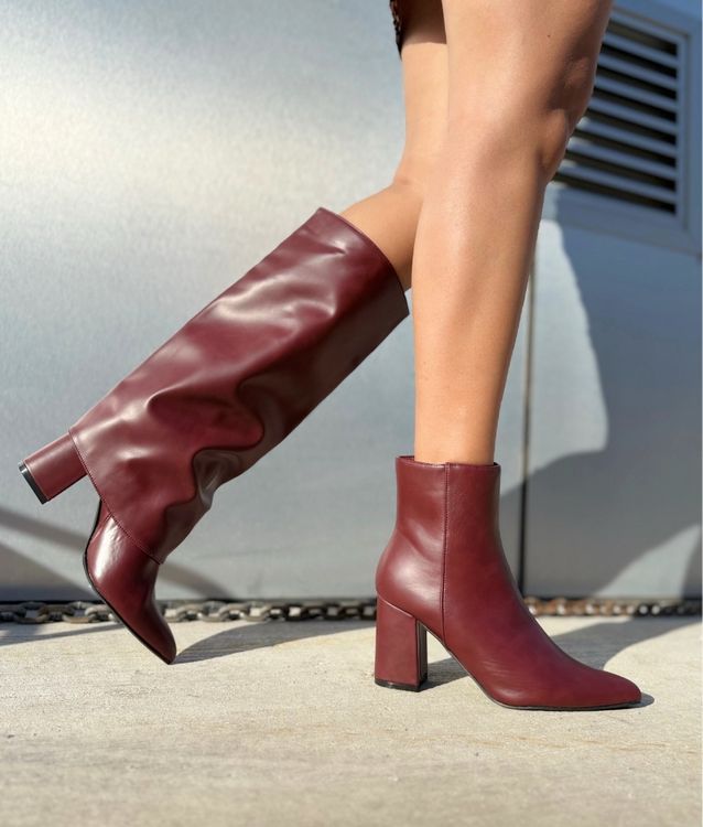 foto producto (4) Bota Botin Eco Dos En Uno Rojo Vino - Imagen 1