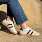 Zapatilla Samba Baja Brillo Blanca
