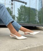 Stiletto Blanco Taco Kitten 4 Cm