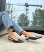 Stiletto Negro Taco Kitten 4 Cm